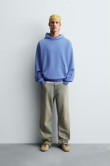 BASIC HOODIE - Light blue by Zara