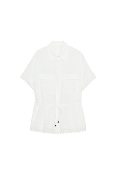 RAMIE SHIRT WITH LACE TRIM