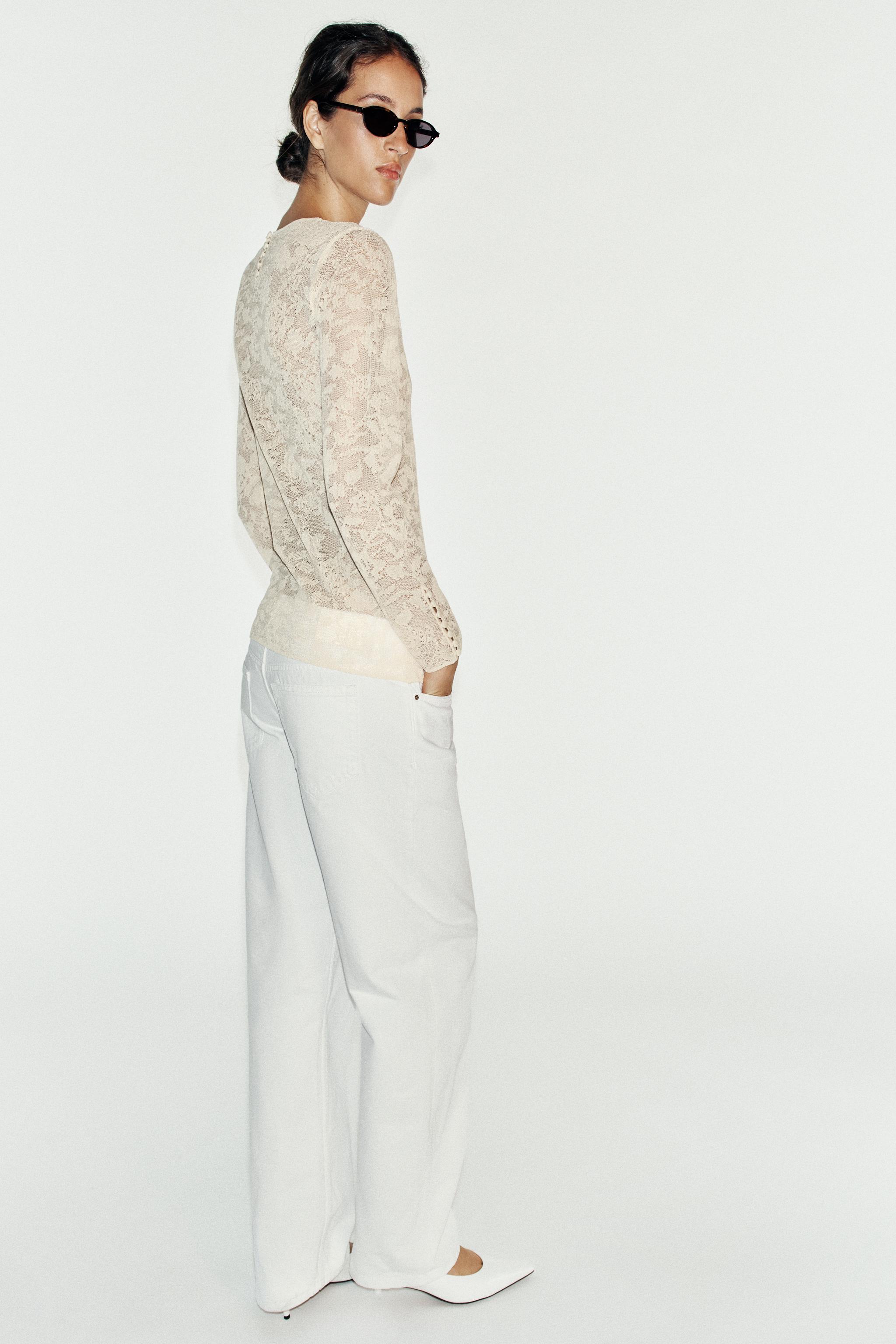 TOP EN MAILLE JACQUARD FLEURS