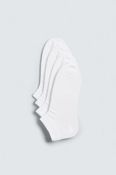 CALCETINES BÁSICOS TOBILLEROS PACK 4 - Blanco de Zara