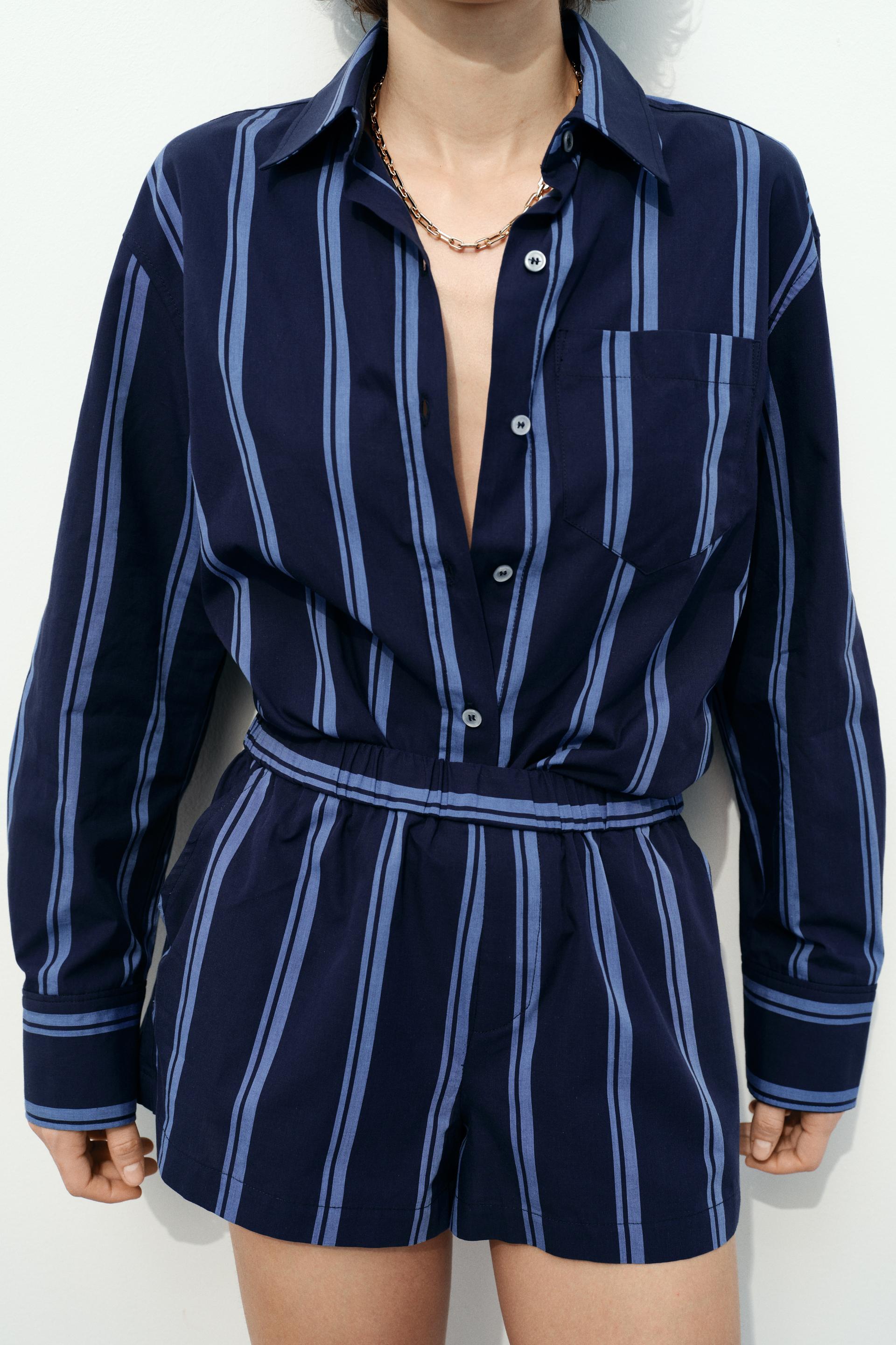 Elan Strapless Cover-up Jumpsuit In Blue Stripe, ModeSens