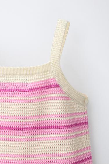 HIBISCUS STRIPED KNIT TOP - Pinks by Zara - Image 3