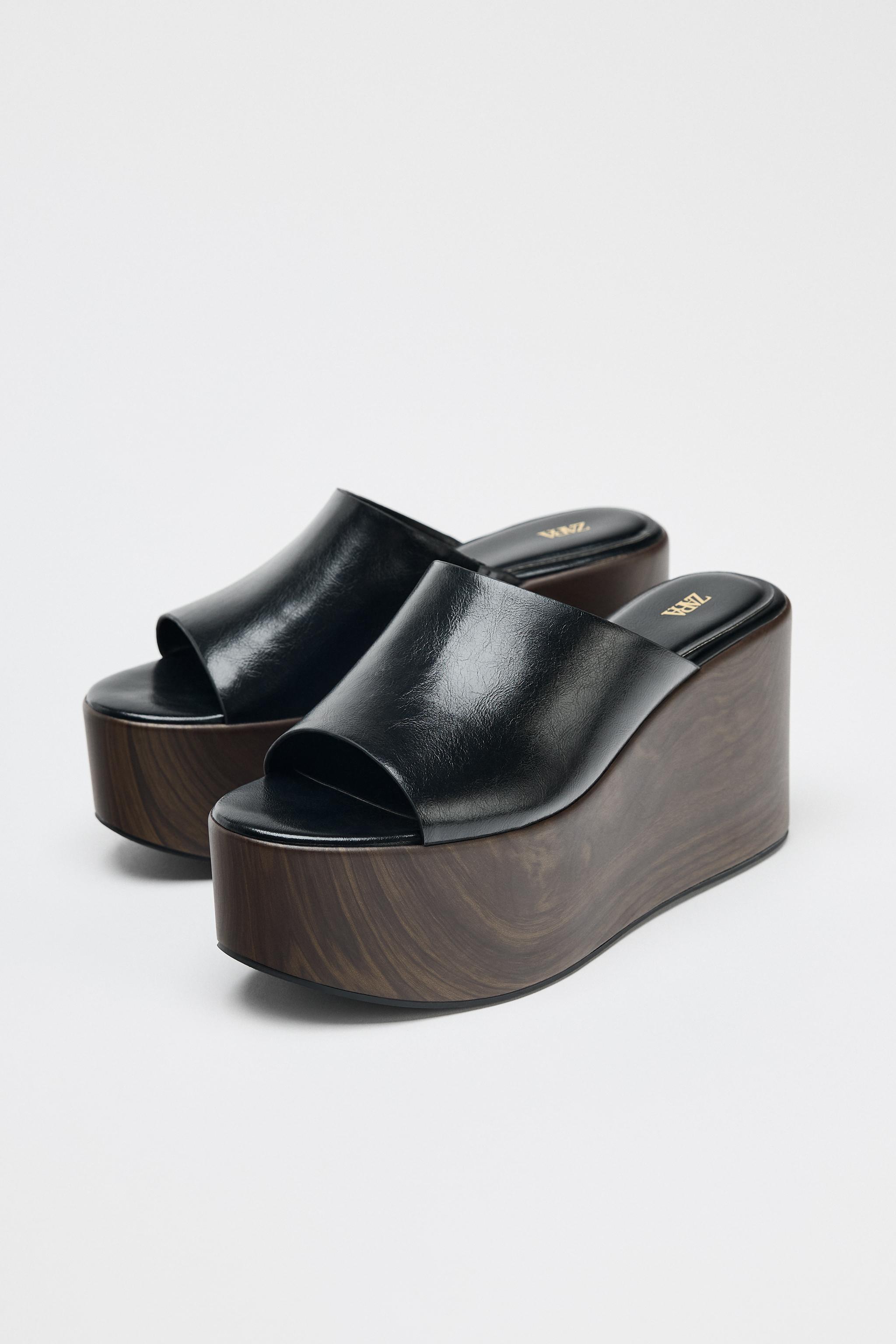 【ZARA】プラットフォームウェッジソール ブラック 3350/510/800 PLATFORM WEDGE - Black | ZARA United States