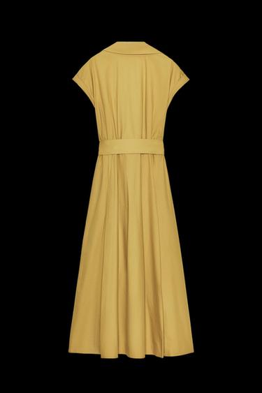 POPLIN MIDI DRESS - Mustard by Zara