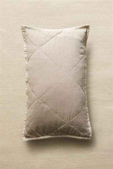 Zara CHILDREN'S STRIPED COTTON PILLOW SHAM FOR QUILT - Brown