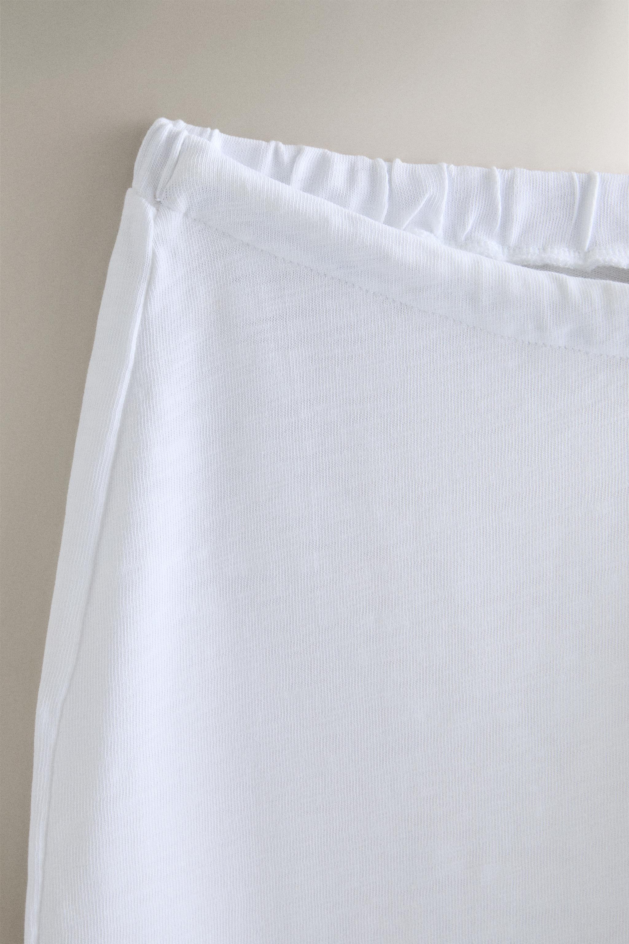 WIDE-LEG COTTON TROUSERS — White