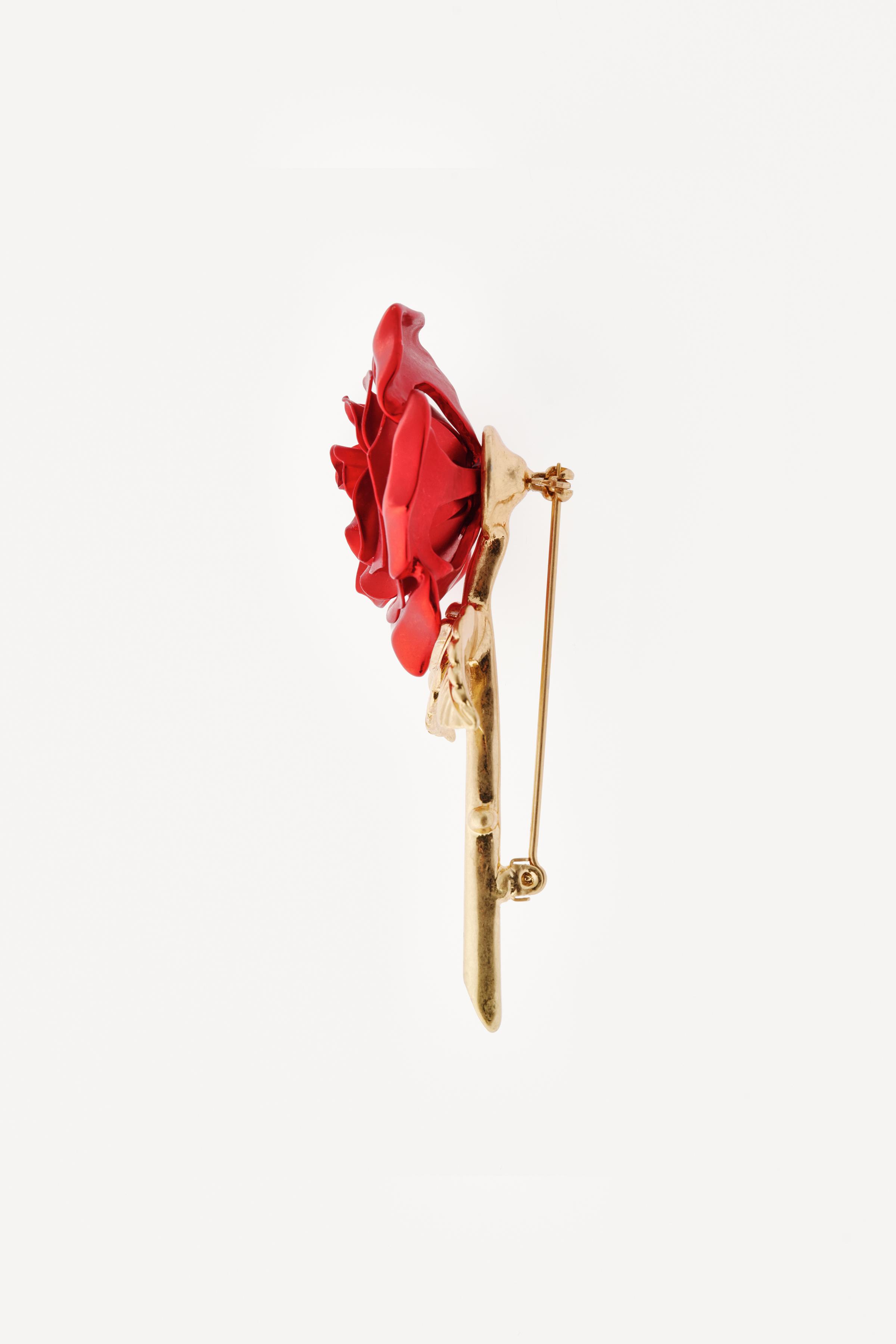 WILLY CHAVARRIA X ZARA METAL ROSE BROOCH