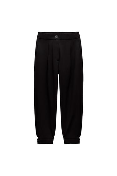 CARROT-FIT TROUSERS WITH CUFFED HEMS