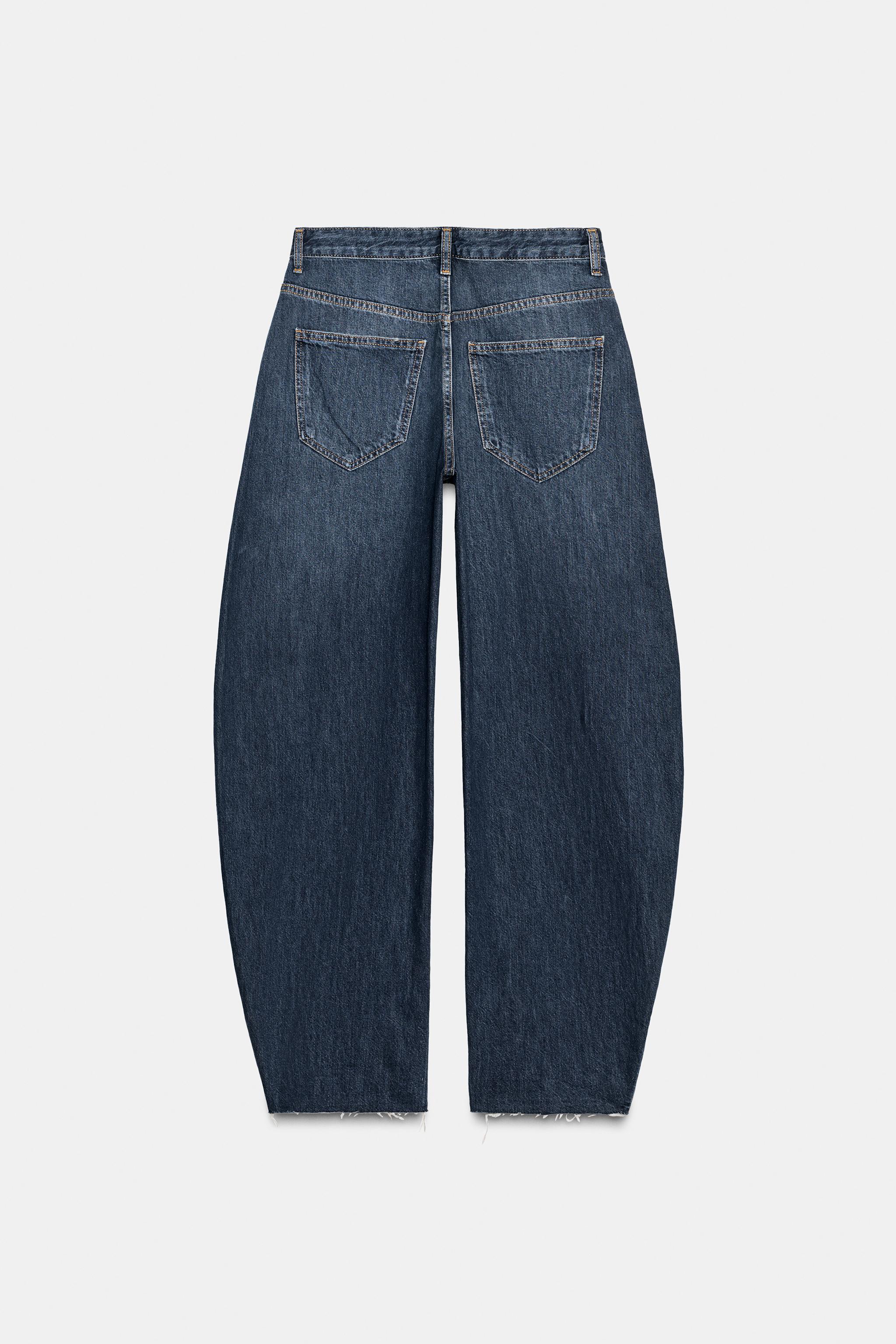 ZW COLLECTION BARREL MID-WAIST JEANS - Mid-blue | ZARA India