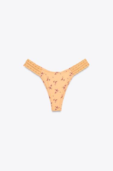 CULOTTE DE BIKINI À FLEURS AU CROCHET - Orange de Zara - Image 4