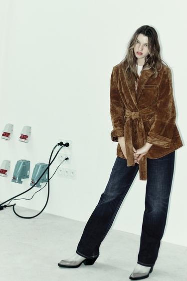 SUEDE LEATHER BLAZER - Toffee by Zara