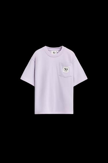 Zara 1/2-6 YEARS/ 50TH ANNIVERSARY LABEL POCKET T-SHIRT - Lilac
