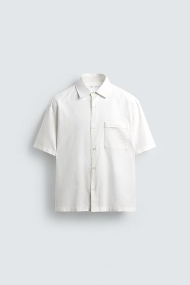 COTTON/LINEN SHIRT - White by Zara