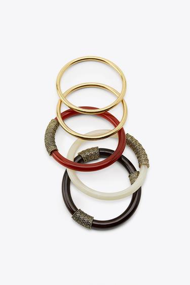 LOT DE 5 BRACELETS RIGIDES COMBINÉS - Doré de Zara - Image 2