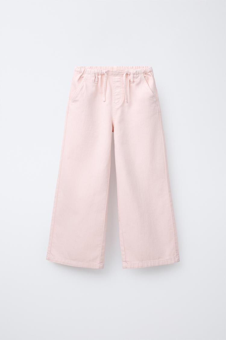 CELANA PANJANG WIDE LEG BAHAN JATUH Pink ZARA Indonesia