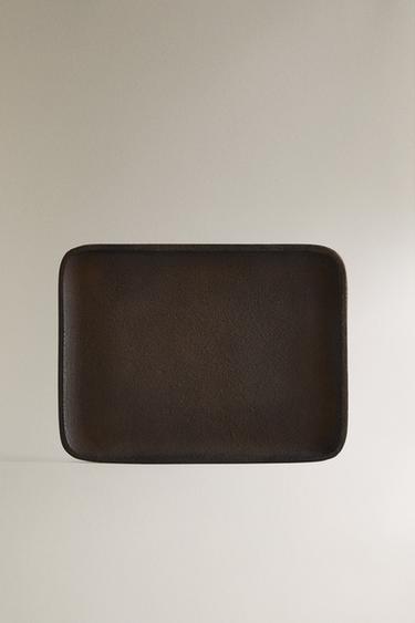 BLACK METAL TRAY — charcoal gray 1