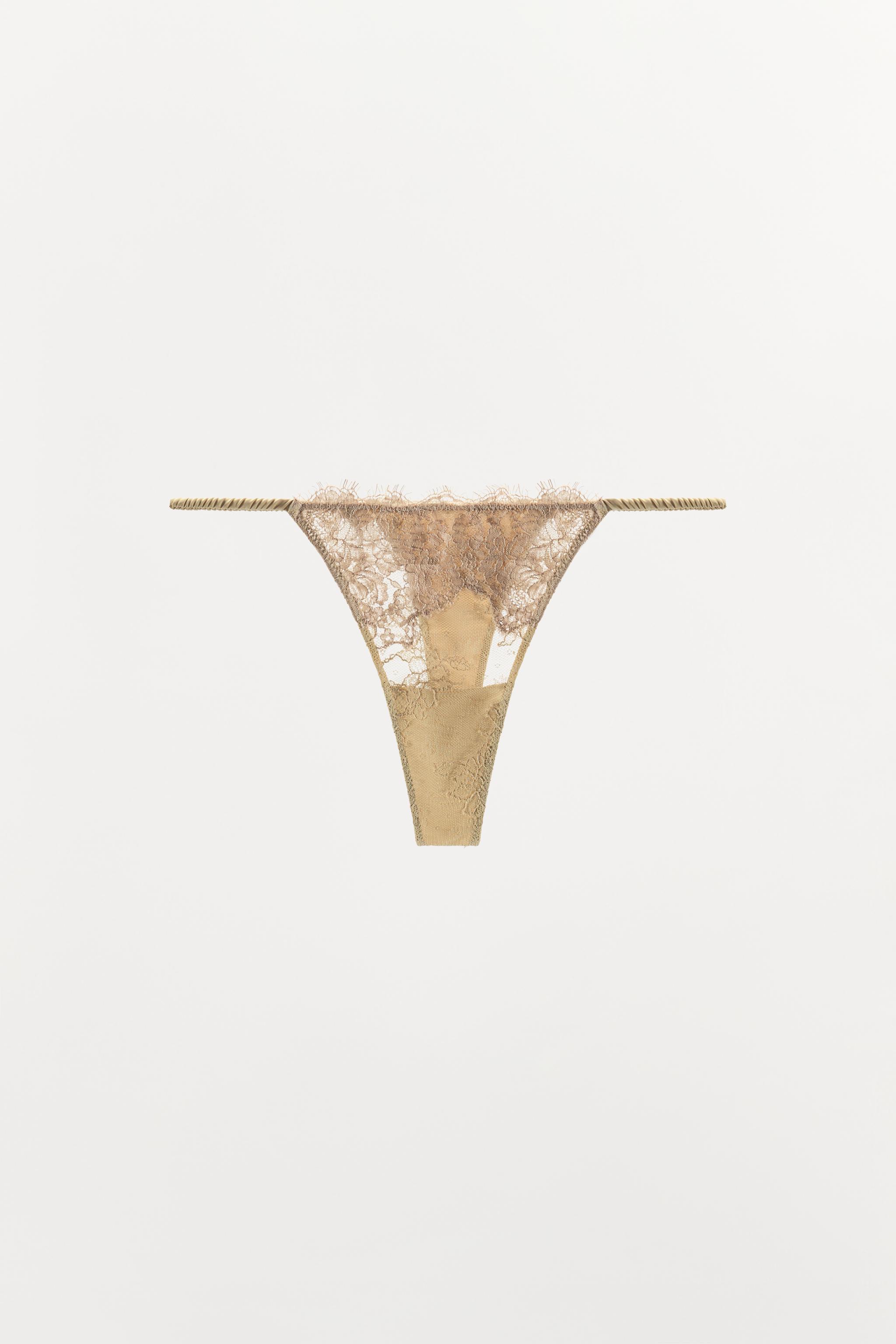 LACE THONG — Ecru