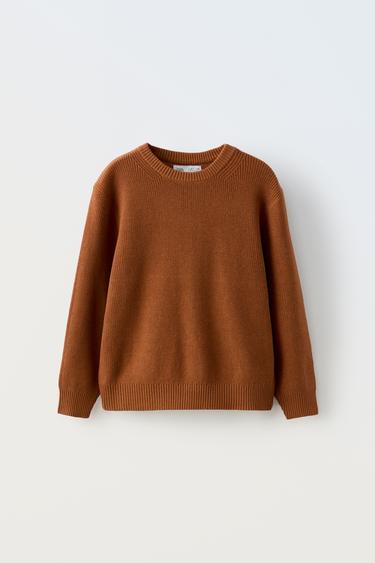 PLAIN KNIT SWEATER - Caramel by Zara