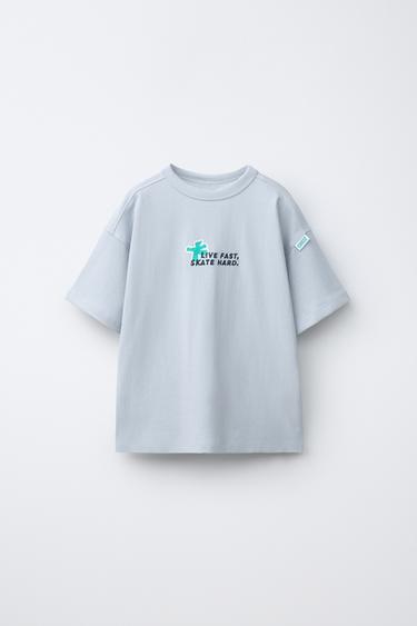LOGO PRINT T-SHIRT - Blue by Zara