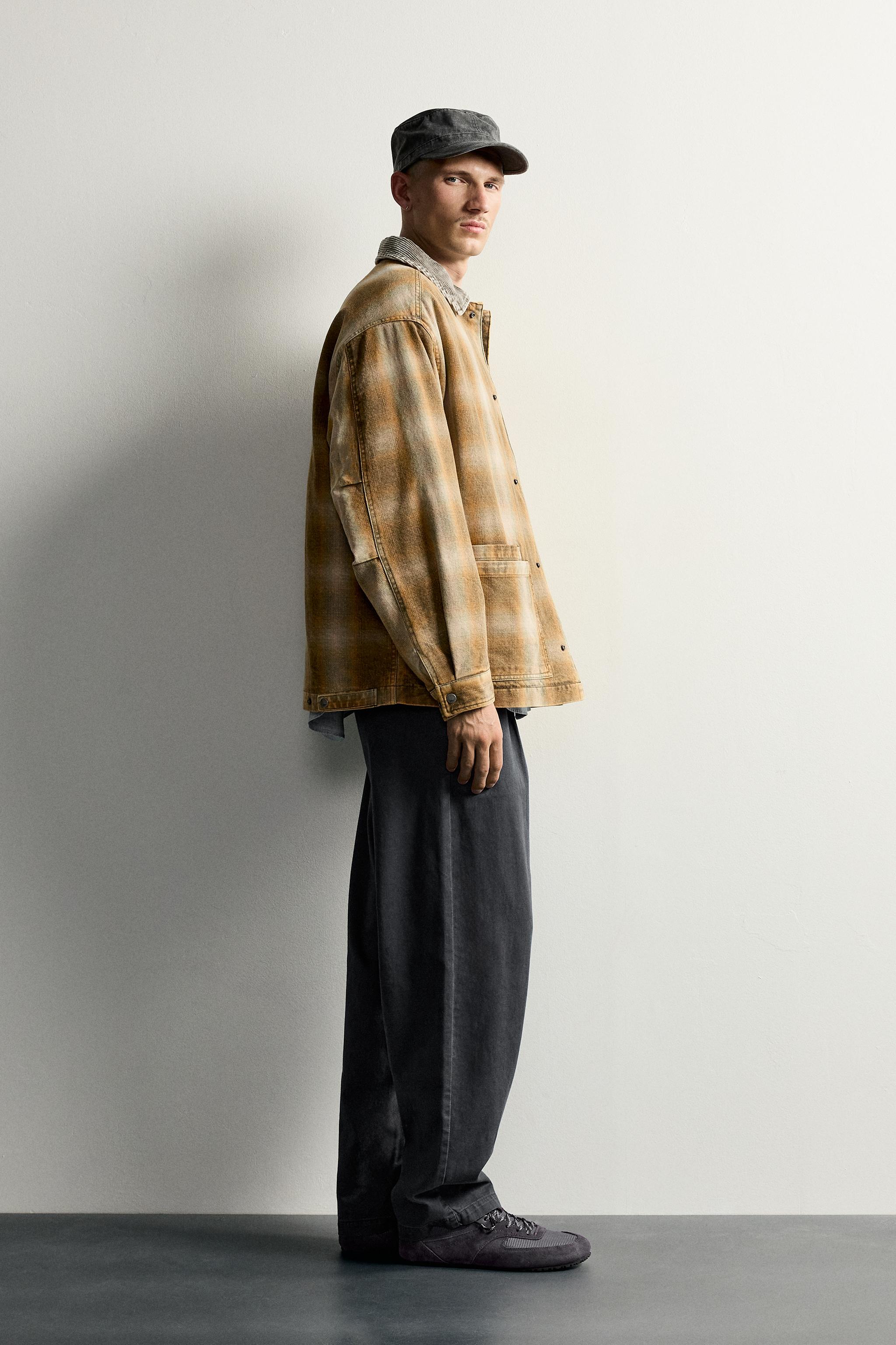 WASHED QUILTED CHECK JACKET