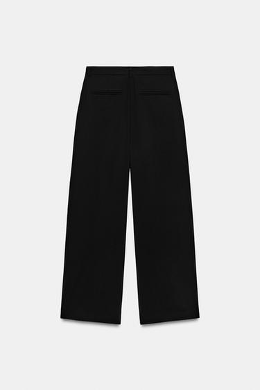 PANTALON LARGE TAILLE BASSE - Noir de Zara - Image 5