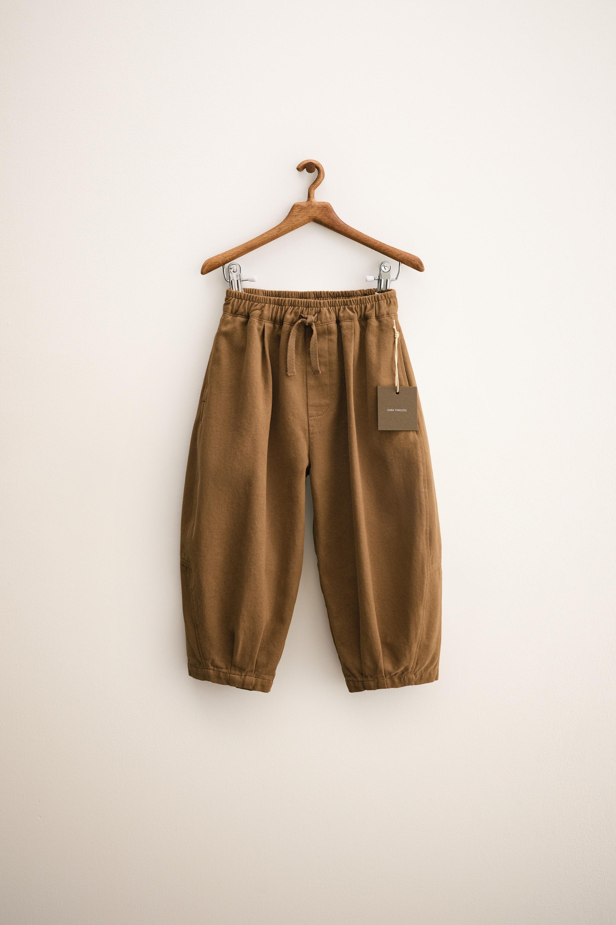 ZARA TIMELESS - PLEATED BALLOON PANTS - Ocher | ZARA Canada