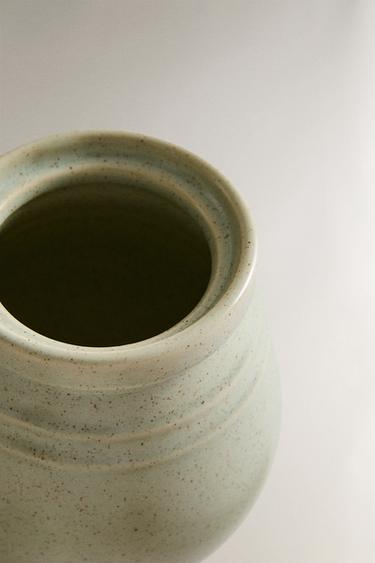 STONEWARE HONEYPOT WITH SPOON - GREENISH by Zara