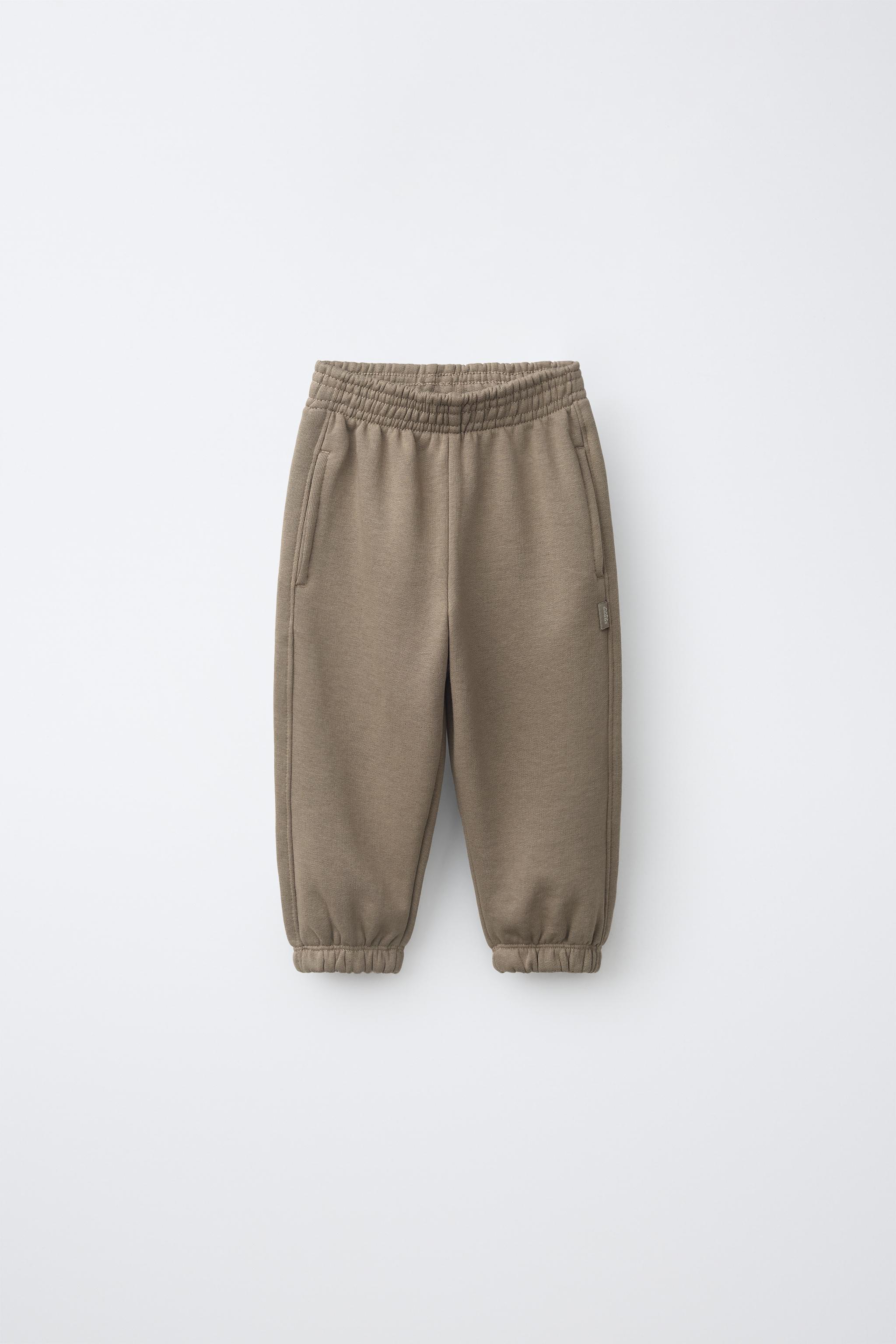 SOLID JOGGING PANTS — Brown / Taupe