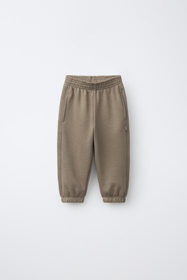 PANTALÓN JOGGER LISO - Marrón / Topo de Zara