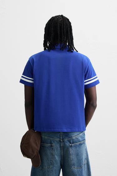 COLOUR BLOCK FLAG POLO SHIRT - Blue by Zara
