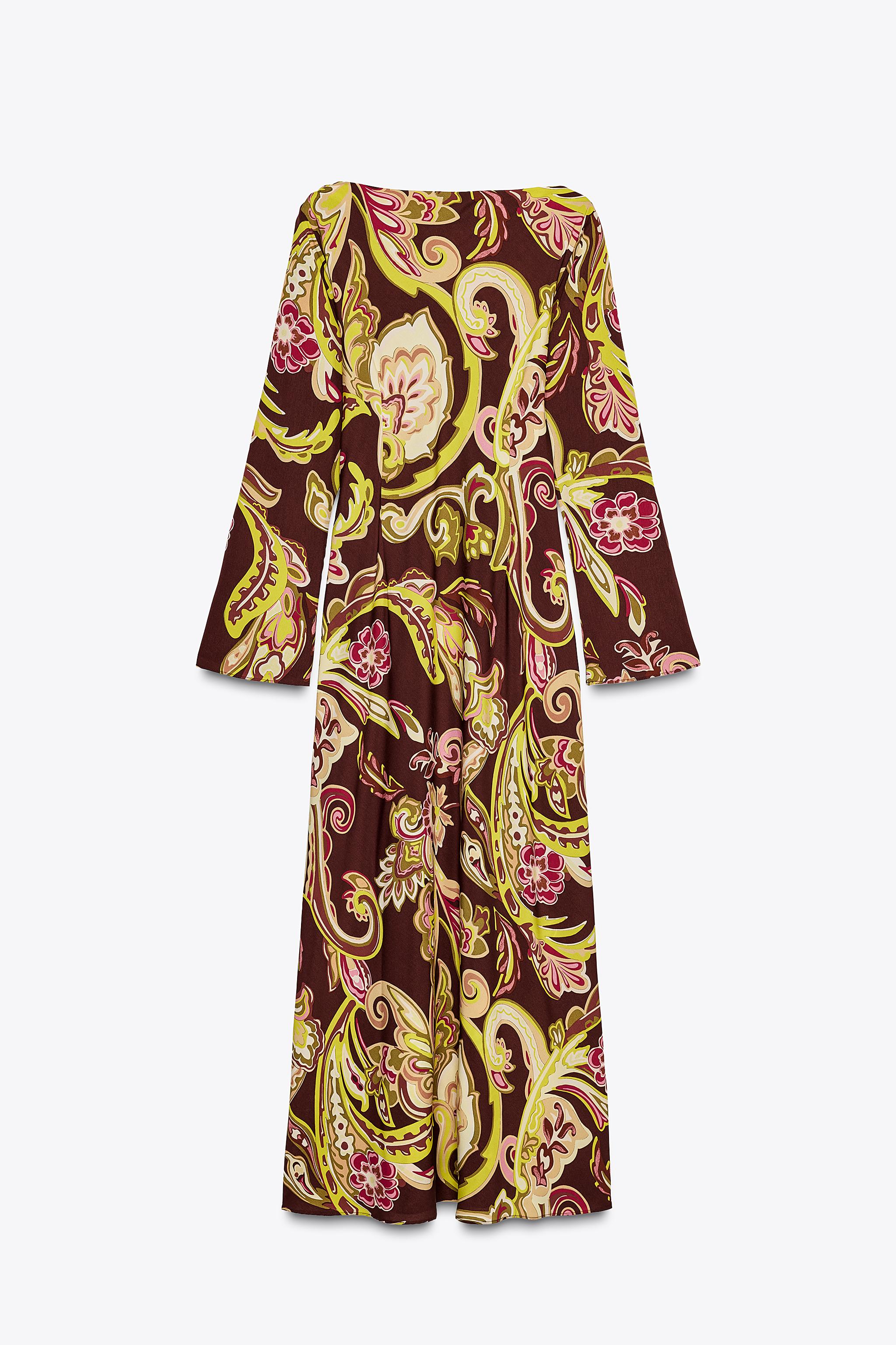 【ZARA】プリント ミディワンピースマルチカラ― | 2459/127/330 ZARA】プリント ミディワンピースマルチカラ― | 2459/127/330
