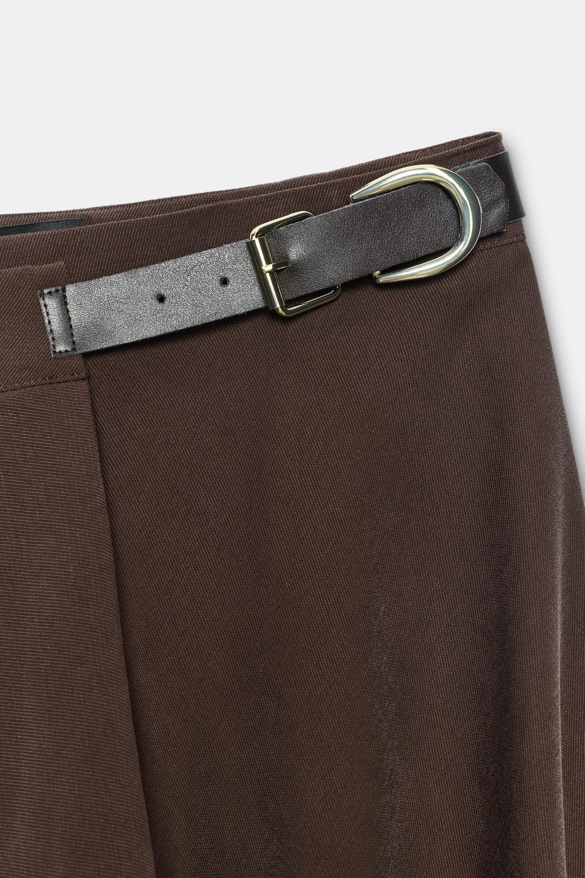 JUPE MIDI CROISÉE À BOUCLE