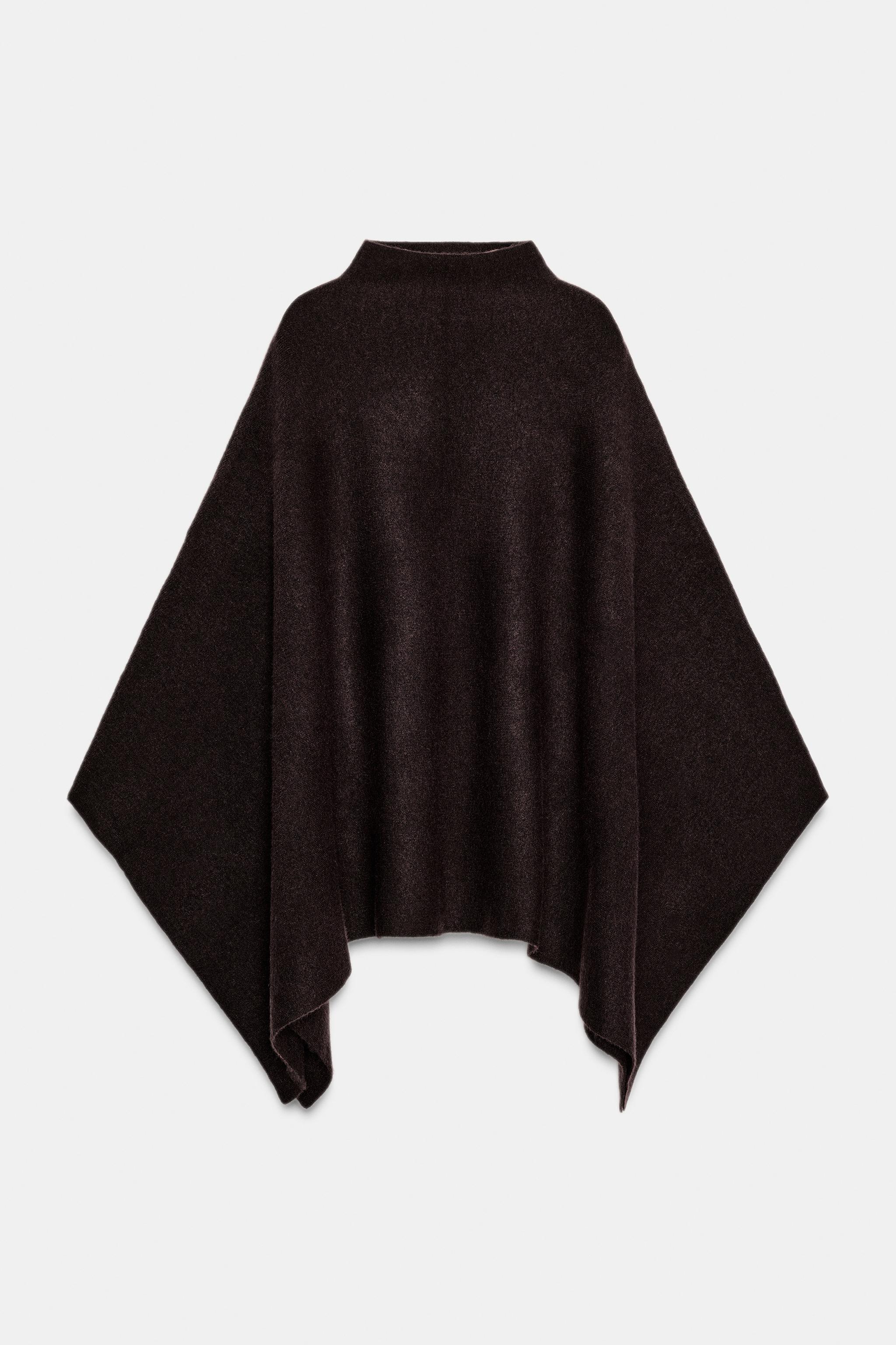 HIGH COLLAR KNIT CAPE