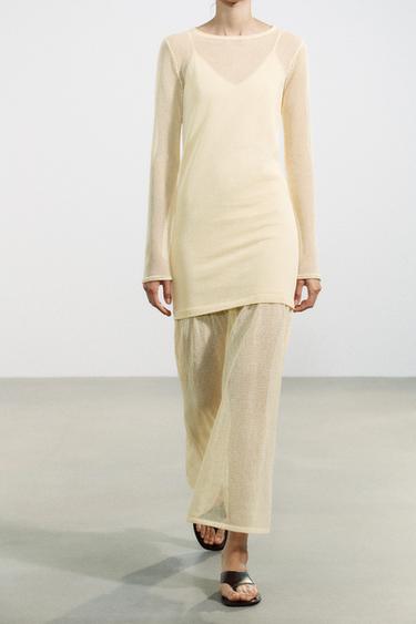 DOUBLE LAYER KNIT DRESS - Yellow by Zara - Image 1