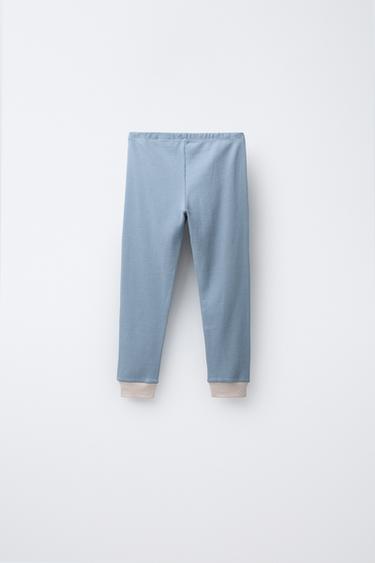 2-6 YEARS/ CONTRAST RIBBED PYJAMAS - Blue by Zara - Image 4