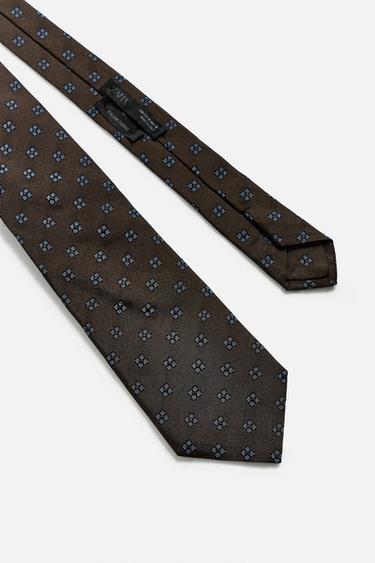 CRAVATE JACQUARD 100 % SOIE - Bleu marine de Zara - Image 4