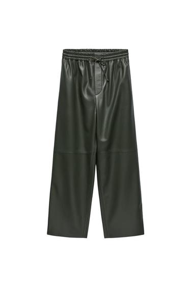 LEATHER JOGGING TROUSERS