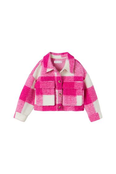 CHECK PRINT CROP OVERSHIRT