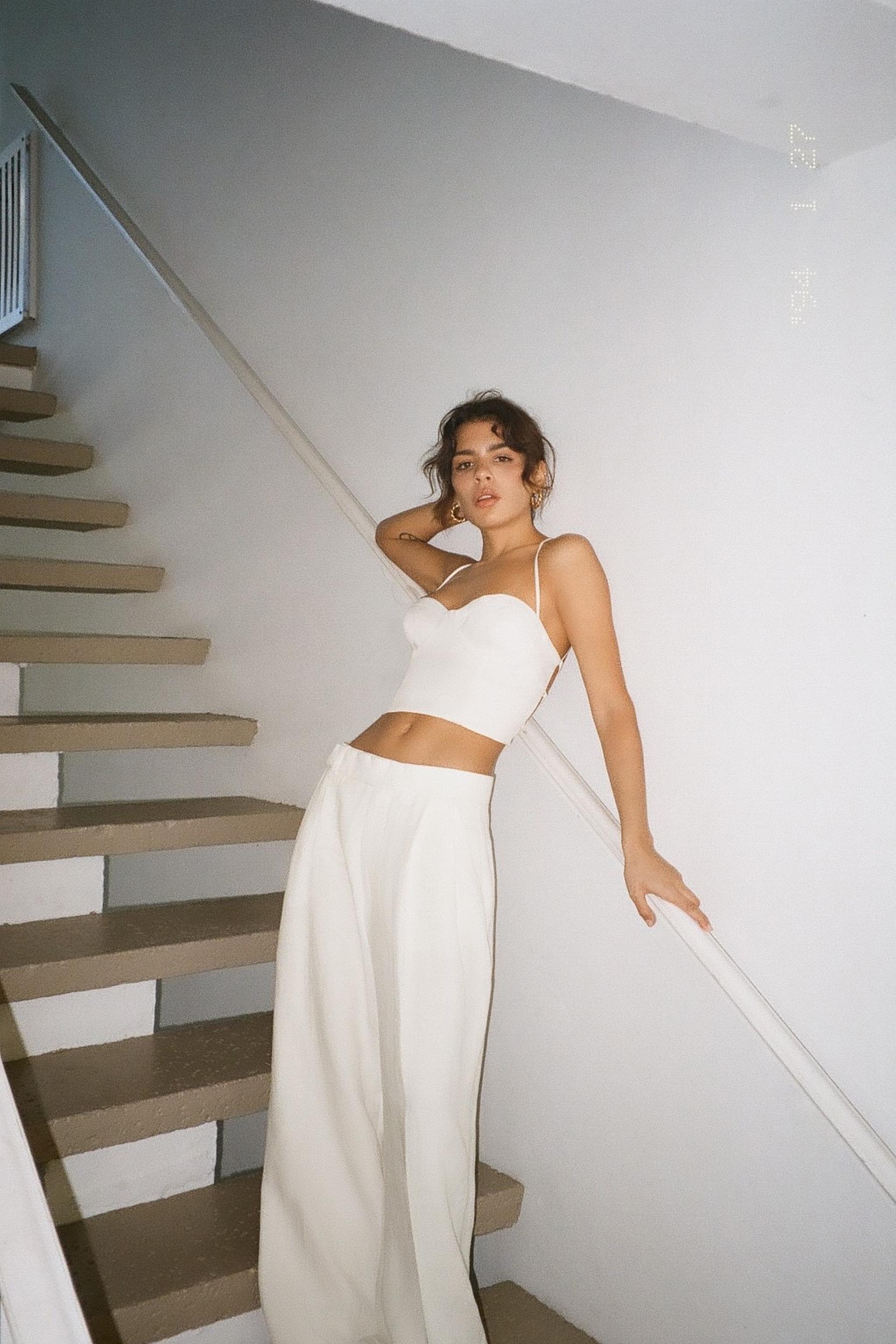 FULL LENGTH LINEN BLEND TROUSERS - Oyster White | ZARA United Kingdom