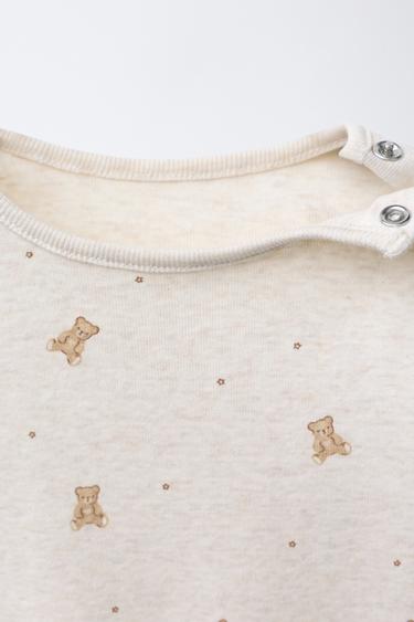 BEAR BODYSUIT AND LEGGINGS SET - Ecru / Marl by Zara - Image 2