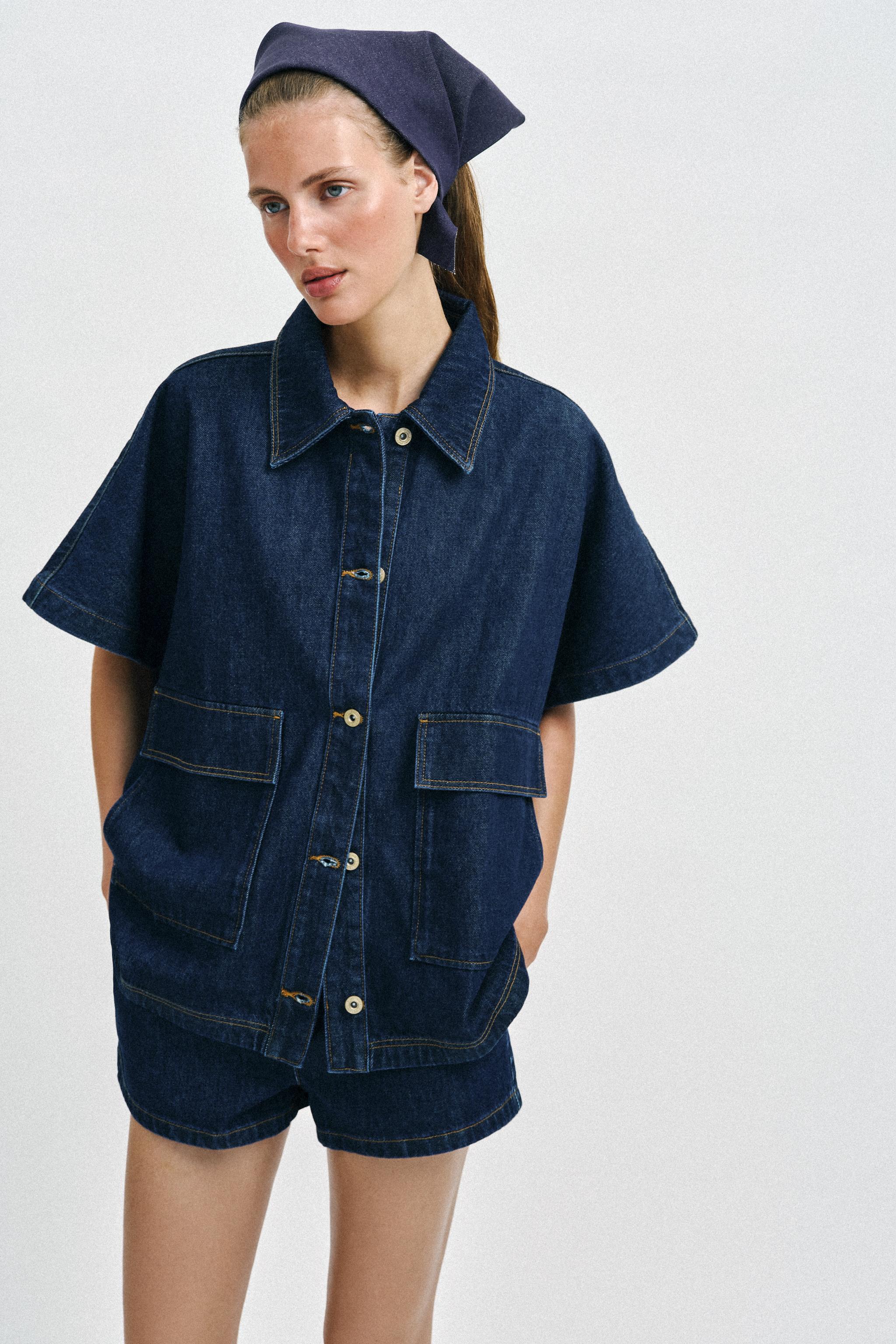 Z1975 OVERSIZE DENIM İNCE CEKET - Görsel 5