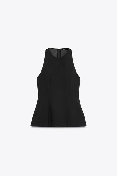 ZW COLLECTION PLEATED HALTER TOP - Black by Zara - Image 4