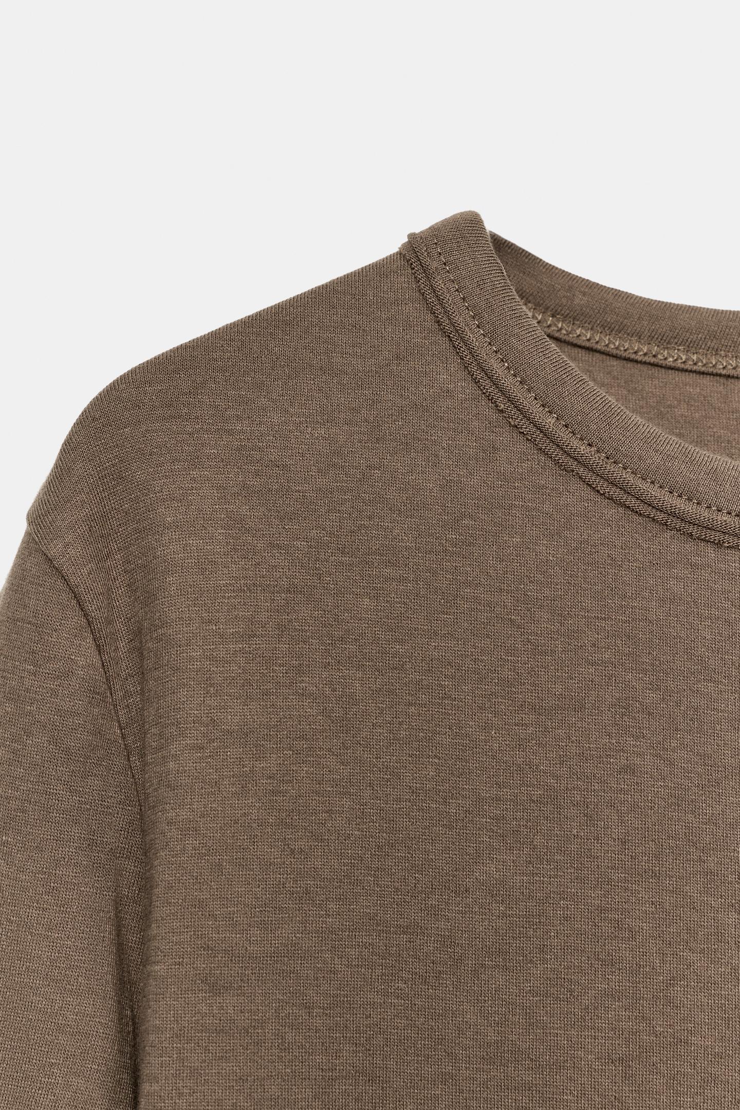 Женская футболка Zara Double-Sided, цвет: Коричневый — фото 6