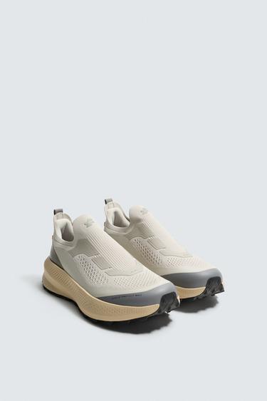 Zara LACELESS RUNNING SNEAKERS - Gray