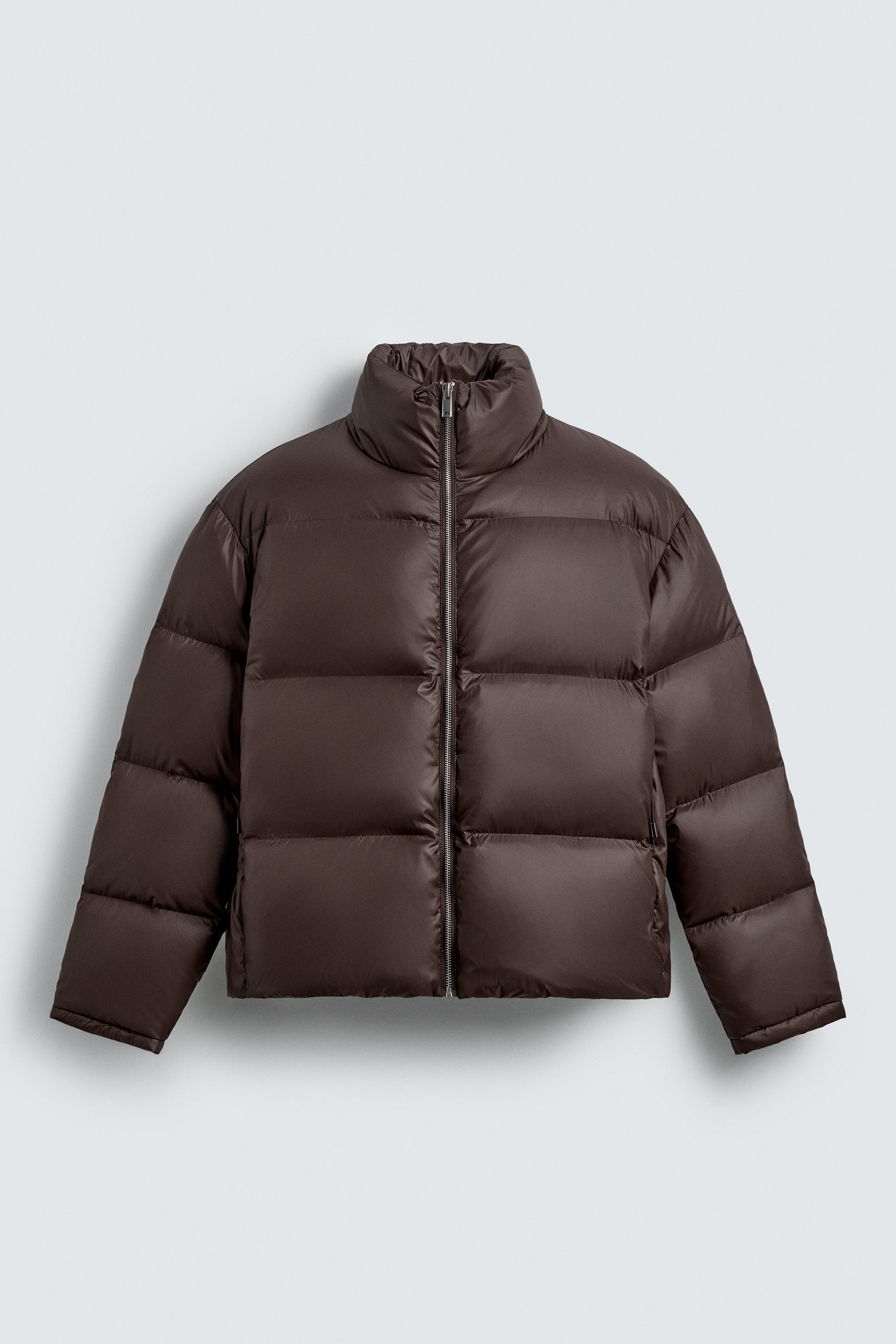 80％ダウン - 20％フェザー パフジャケット - ブラウン | ZARA Japan
