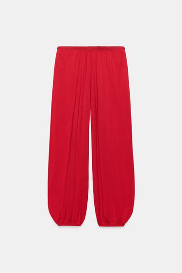 KNIT SAROUEL TROUSERS - Red by Zara - Image 4