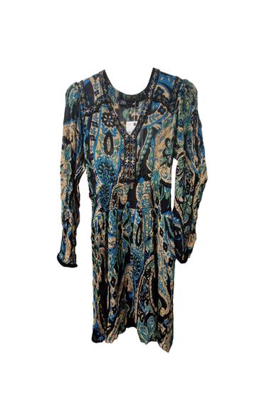 ZARA PRINTED SHORT DRESS WITH CONTRAST PIPING