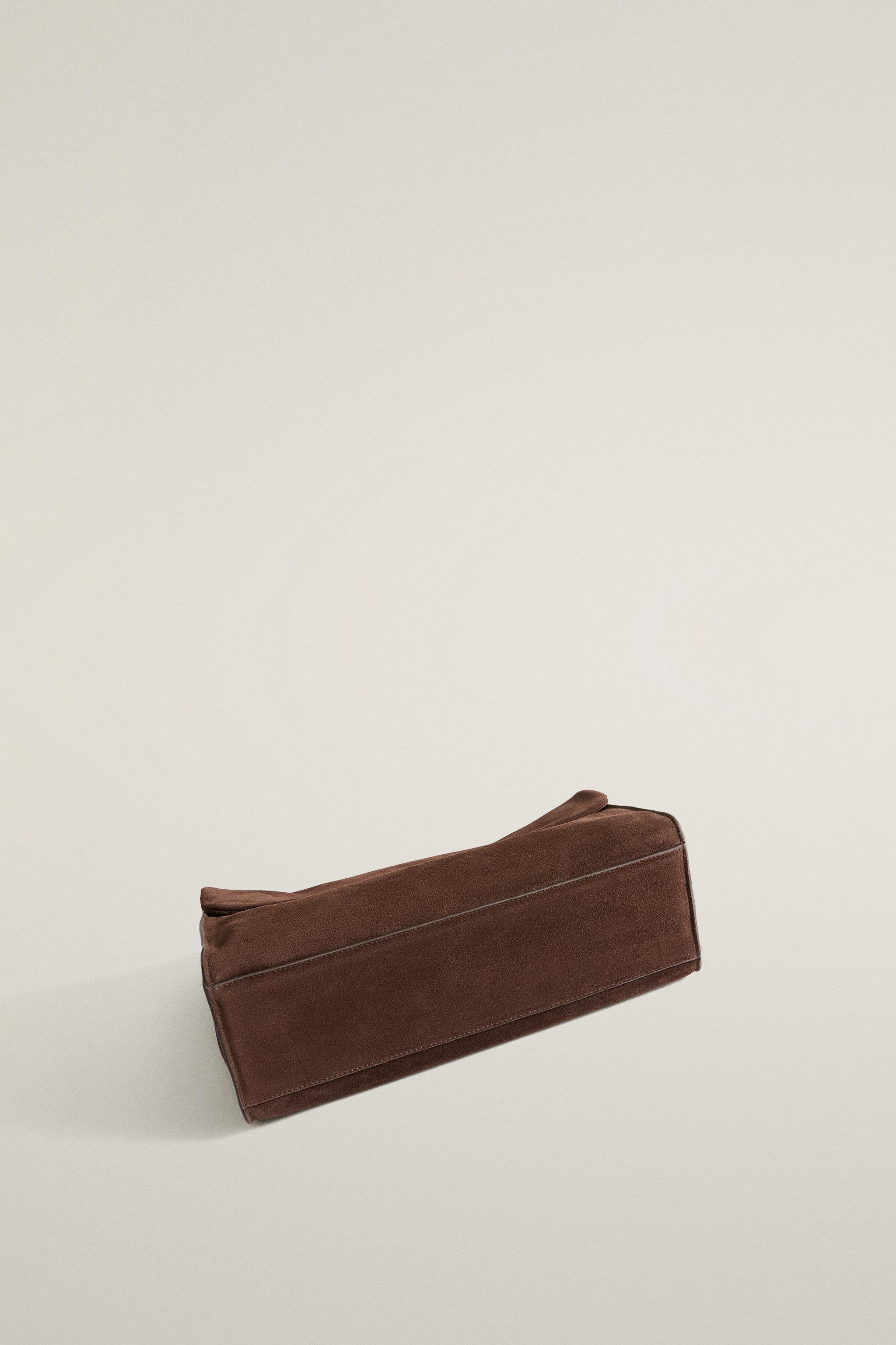 FLAP SPLIT LEATHER MAKEUP BAG