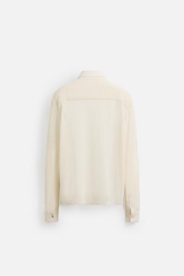 CHEMISE STRUCTURÉE SEMI-TRANSPARENTE - Écru de Zara - Image 6