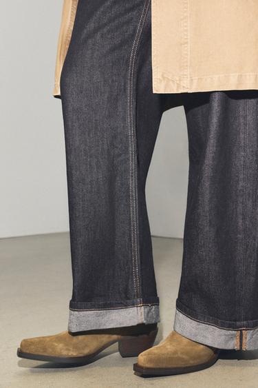 BOTTINES COW-BOY EN DAIM - Marron foncé de Zara